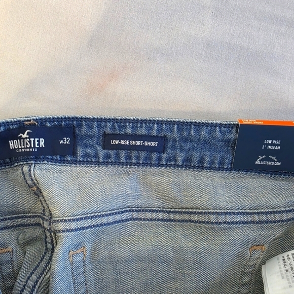 Hollister Junior Girls Distressed Blue Jean Shorts Size 15 - Picture 4 of 6